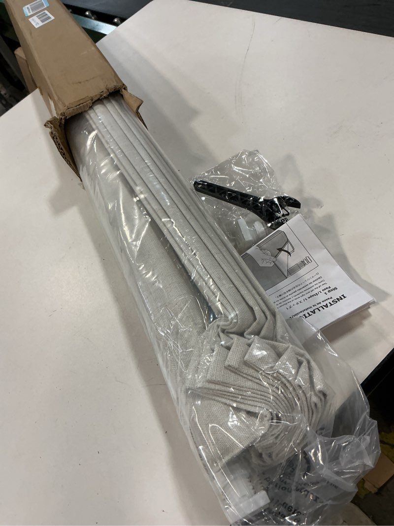 Condition photo showing New/Like New for LazBlinds No Tools No Drill Cordless Roman Shades for Windows, Blackout Thermal Insulated UV Blocking Window Blinds, Room Darkening Fabric Blinds for Indoor Windows, 46'' W x 64'' H, Off White Blackout - Off White 46" W x 64" H