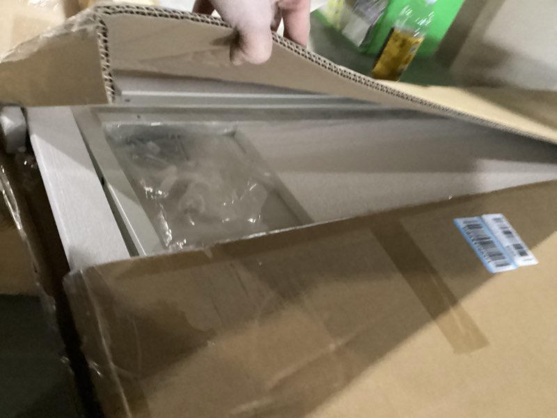 Condition photo showing New/Like New for PRAISUN 55 X 24 Inch Computer Desk with Deeper Desktop, Gaming Office Writing Work Desk for Home Office, Study, Bedroom, Work from Home, Metal Frame, White White 55*23.6inch