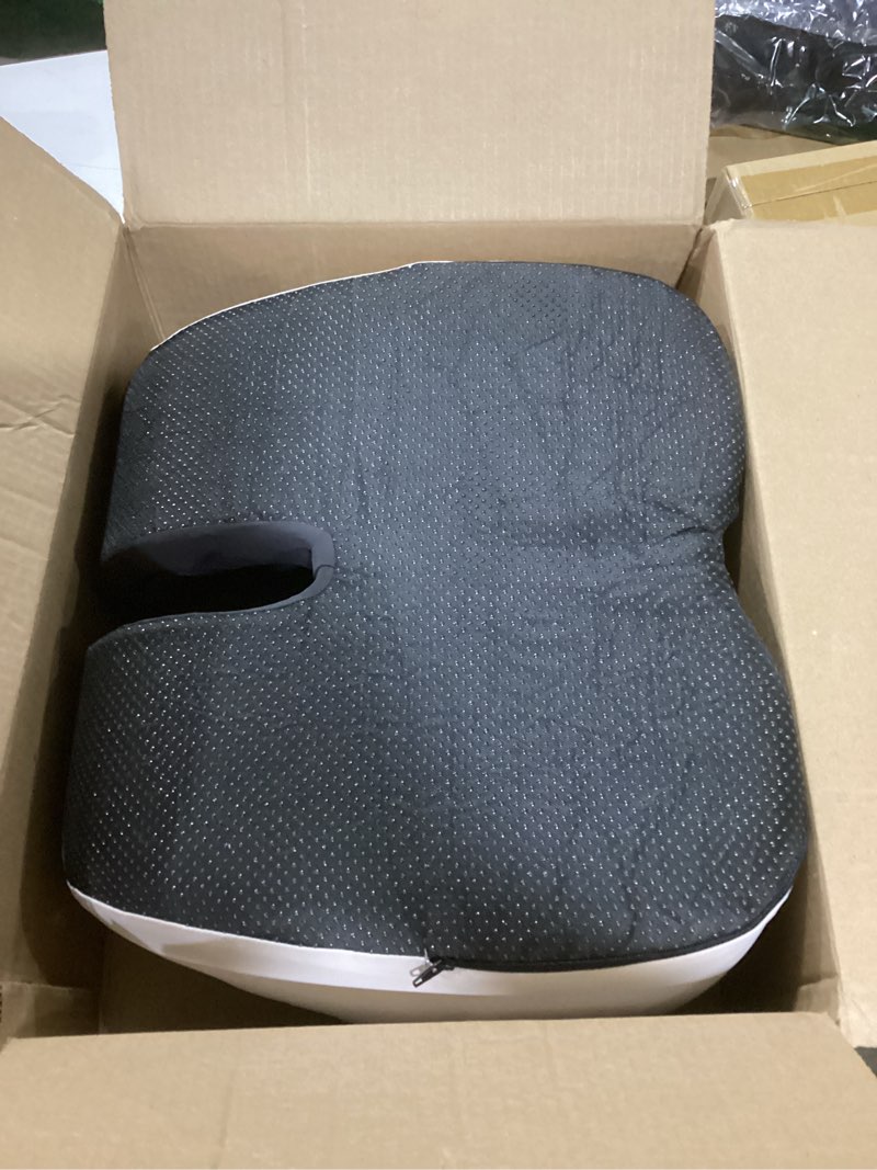 Condition photo showing Good Condition for L-Shaped Seat Cushion for Long Sitting,Memory Foam Ergonomic Back Support Driving Seat Cushion for Back Pain,Non-Slip Design for Car, Truck, Home Chair & Office Seat (Black Gray)