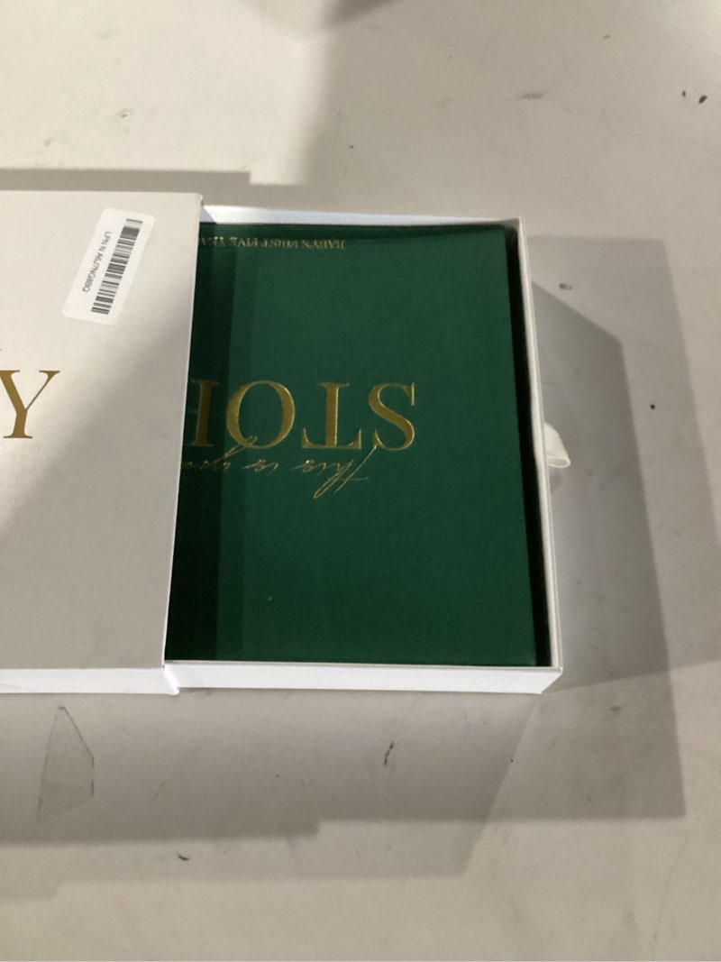 Condition photo showing New/Like New for Baby Memory Book & Baby Keepsake Book to Record Baby's Milestones and Photos for Newborn Girl or Newborn Boy, Gender Neutral, Scrapbook Album, First 5 Year Journal Includes Stickers & Keepsake Box Evergreen