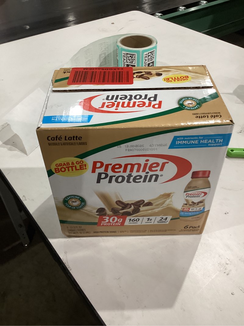 Condition photo showing New/Like New for Premier Protein Shake, Café Latte, 30g Protein, No Added Sugar, 24 Vitamins & Minerals to Support Immune Health, 11.5 fl oz, 6 Pack (Packaging May Vary) Cafe Latte 11.5 Fl Oz (Pack of 6)