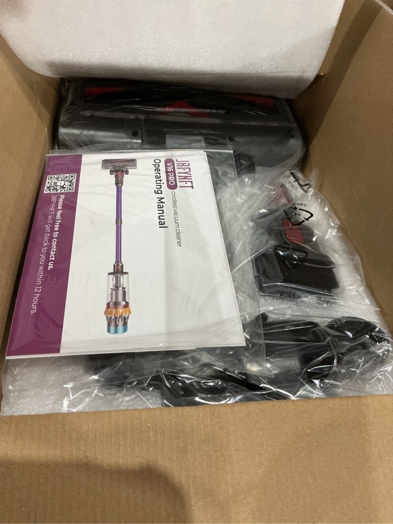 Condition photo showing New/Like New for Cordless Vacuum Cleaner, 650W 55KPA 70Min Powerful Vacuum Cleaners for Home, Self-Standing Stick Vacuum Cordless Rechargeable/ Anti-Tangle/OLED Screen/1.8L Cup for Home Pet Hair/Carpet/Hardwood Floor Purple