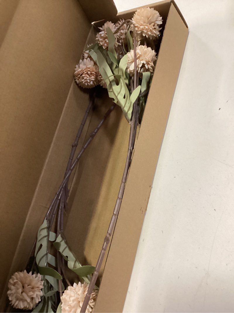 Condition photo showing Good Condition for Floroom 5pcs Beige Faux Silk Mums Artificial Flowers, Bulk Fake Small Mini Chrysanthemums with Stems for DIY Champagne Wedding Centerpieces Floral Arrangements Vase Fillers Home Decorations
