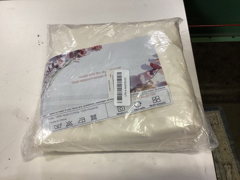 Condition photo showing New/Like New for 10x10ft Wrinkle Free Ivory Backdrop Curtain for Parties Soft Fabric Drapes Wedding Ivory Curtain Backdrop for Birthday Party Decorations Background for Photography 5x10ft,2 Panels W5' x H10'(2 panels) Ivory