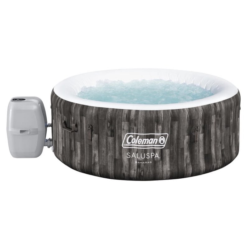 coleman saluspa bahamas airjet 2-4 person circle inflatable hot tub with pump #p08411