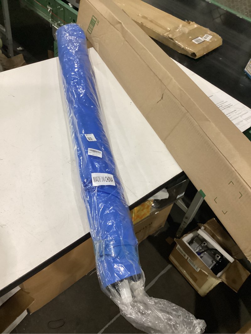 Condition photo showing New/Like New for fisqueen 8ft large beach umbrella with level 7 wind resistance sand anchor sand bag, portable outdoor umbrella with upf50+ uv protection, tilt sun shelter for beach, patio, yard blue
