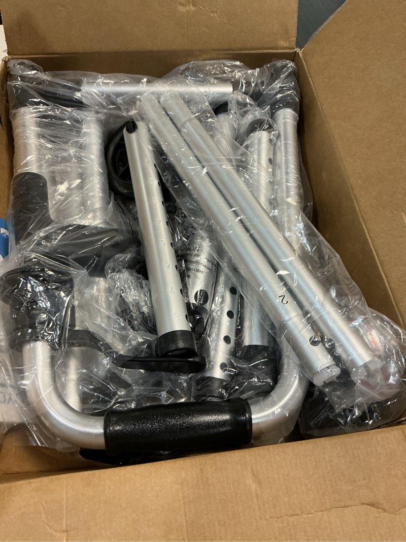 Condition photo showing Good Condition for Folding Walker with 2 Skis and 5" Wheels, Lightweight Walkers for Seniors and Adults, Supports Up to 350 Pounds, Adjustable Height, Compact Standard Walker, Black Black Walker With Skis