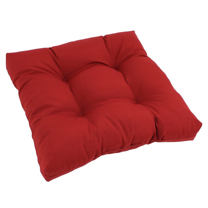 Blazing Needles 19-inch Squared Twill Tufted Dining Chair Cushions (Set of 2  color red 
