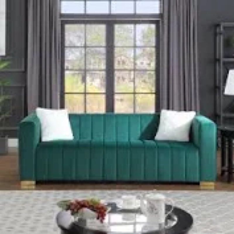 incomplete Clifford 87.01” velvet sofa 