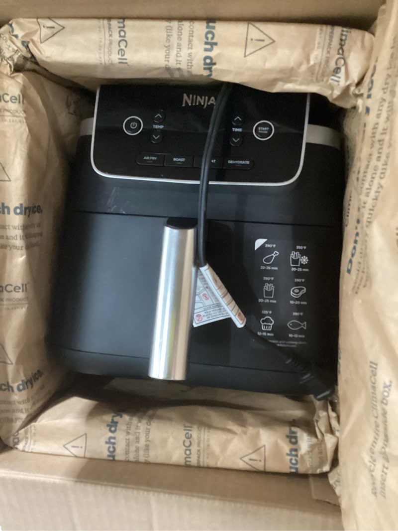 Condition photo showing As Is for Ninja | Air Fryer | 4-in-1 Pro Air Fry, Roast, Reheat, Dehydrate | 5QT Capacity fits up to 4lbs of French Fries | 400F Max Temp | Nonstick Basket & Crisper Plate | 120V | Grey | AF141 5 QT, AS IS , NOT TESTED