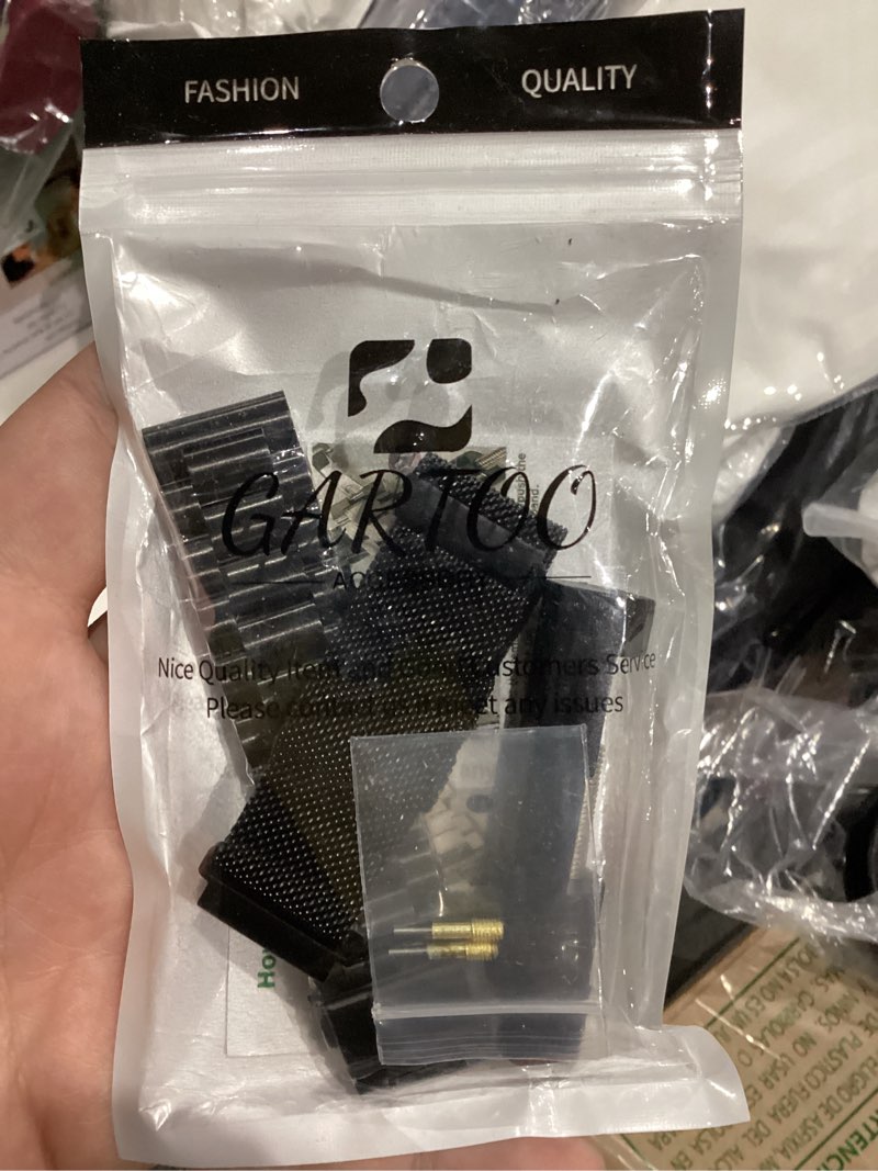 Condition photo showing New/Like New for GARTOO 20mm Metal Bands for Garmin VivoActive 6/5/3,Forerunner 165/55/245/645 Watch Band, Garmin Venu/Venu Sq/Sq 2/Venu 2 Plus Watch Band, 2Pack Stainless Steel Wristband Strap for Men Women -Black