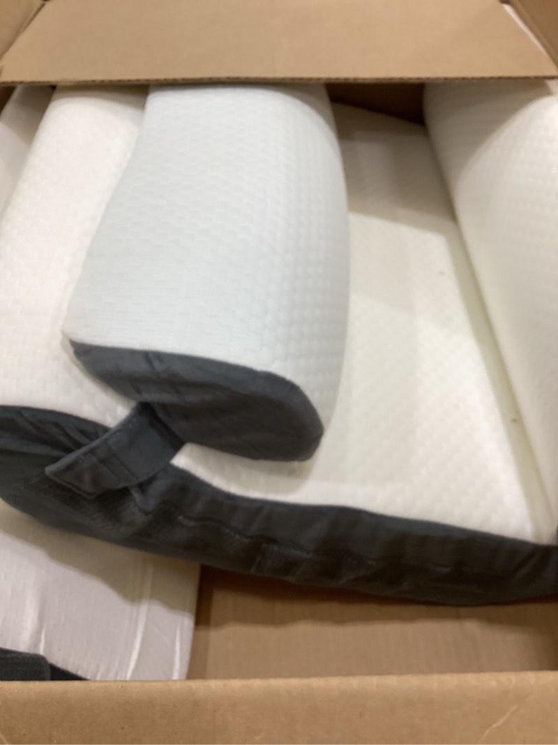 Condition photo showing Good Condition for 3PCS Wedge Pillow Set for After Surgery, Back Pillow for Bed Sitting up, 10-in-1 Foam Wedge Pillow for Acid Reflux & Back Pain Relief, Post Surgery Pillow for GERD & Snoring, White White 3PCS