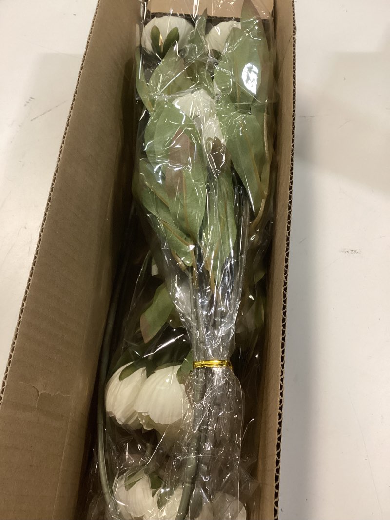 Condition photo showing Good Condition for vierena 6 pcs faux silk peony artificial flowers for vase -27", bulk fake peonies branches with stems for diy bouquet centerpieces wedding fillers arrangements shower decorations (cream) 6 cream