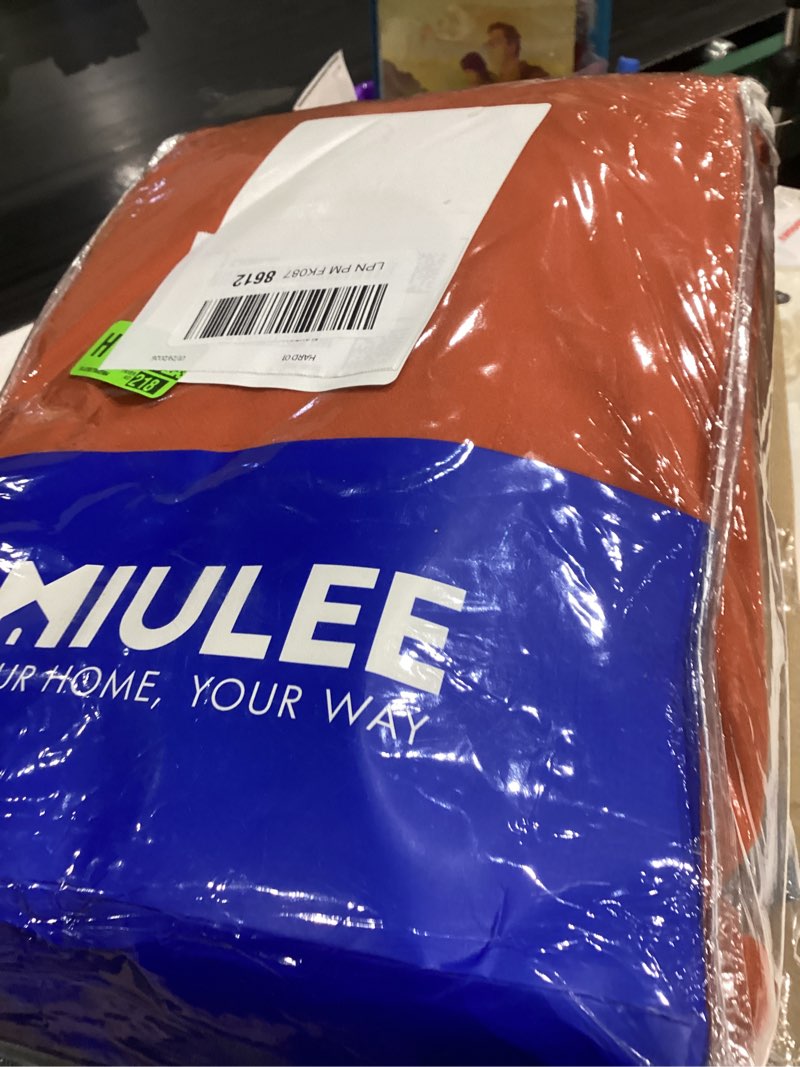 Condition photo showing Good Condition for MIULEE Fall Velvet Curtains Elegant Grommet Burnt Orange Curtain Thermal Insulated Soundproof Room Darkening Rust Terracotta Curtains/Drapes for Living Room Bedroom Decor 52 x 84 Inch Set of 2 Terracotta 52"W x 84"L (Pack of 2)