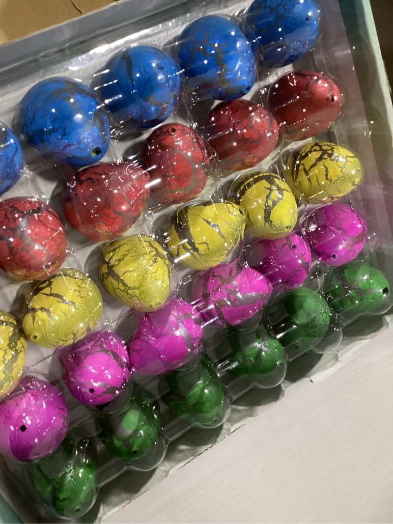 Condition photo showing Good Condition for 30pcs large hatching dinosaur eggs for dinosaur birthday party favors for kids 3-5 4-8 valentine goodie bag stuffers classroom prizes bulk treat stuff novelty grow in water dino eggs with toys inside 30pcs - larger