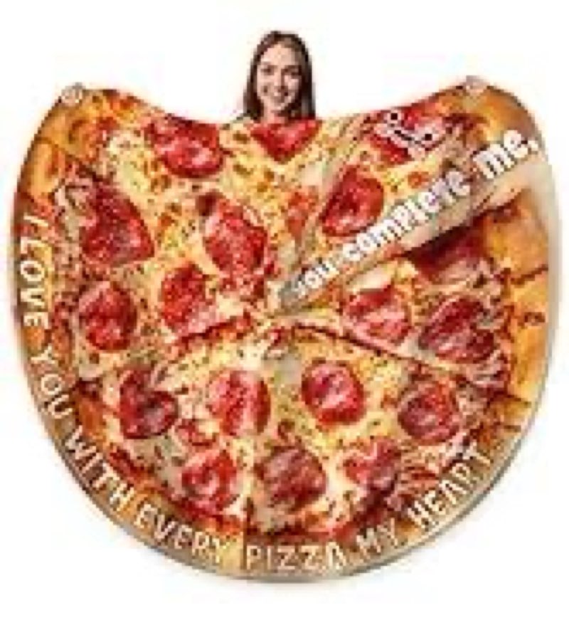 GEEMBI Gifts for Him Boyfriend - You Complete Me Soft Fleece Throw Pizza Blankets 70 in - Anniversar