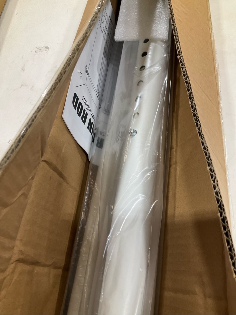Condition photo showing Good Condition for tension curtain rod no drilling 51–148in(12ft), extra long outdoor curtain rod for windows patio, adjustable spring heavy duty tension shower rod for bathroom room divider pole diameter 1.26in, white white 51-148 inches