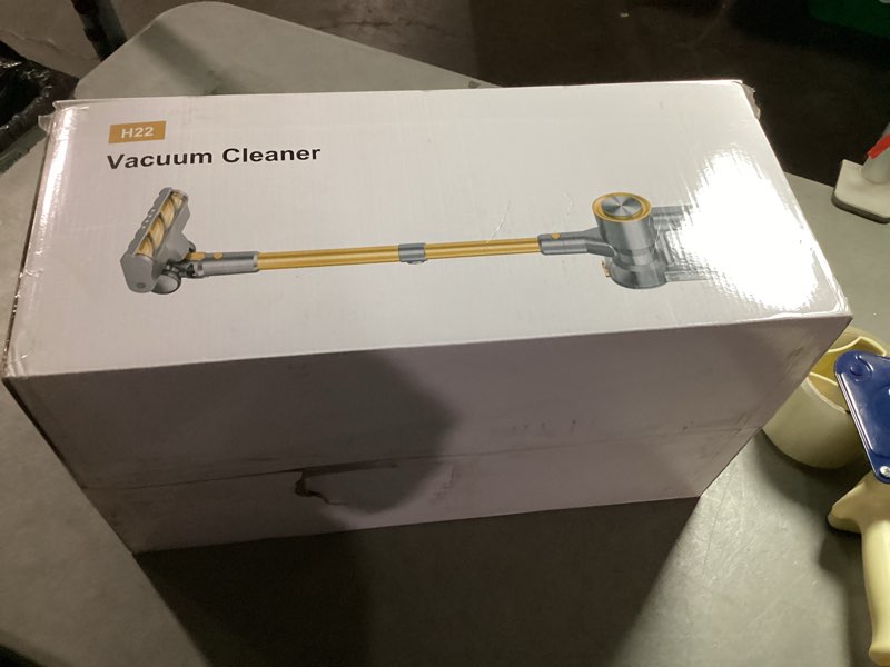 Condition photo showing As Is for olixis cordless vacuum cleaner with flexible steering & extendable pole,3 brush heads, lightweight wireless rechargeable upright vacuum with led light & wall mount for hardwood floors & carpet black red 11"*10"