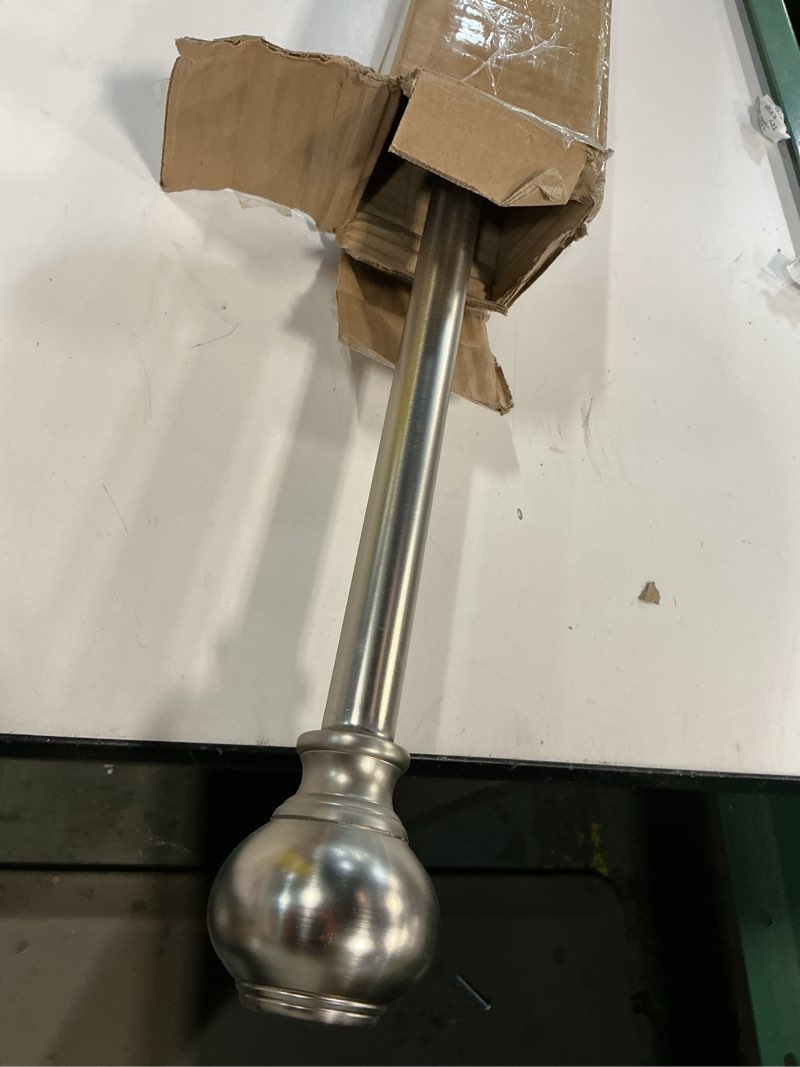 Condition photo showing As Is for Nickel Brushed Window Curtain Rods 36 to 72 Inch, Adjustable Curtain Rod,Heavy Duty Window Rods,Thicken Sturdy Drapery Rods,Single Telescoping Decorative Curtain Rod for Window 36-72" Brushed Nickel