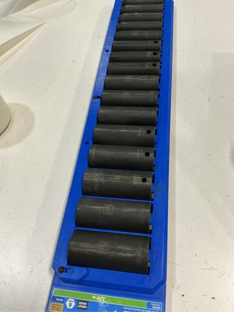 Condition photo showing Good Condition for kobalt 16-piece metric 1/2-in drive set 6-point impact socket set