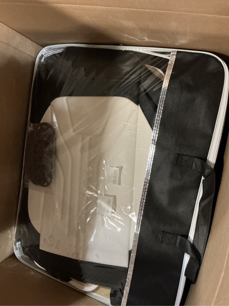 Condition photo showing Good Condition for car seat covers full set, universal fit faux leather cushion protector, waterproof non-slip automotive interior accessories for sedans, suvs, trucks (black&white) (fullset) full set/black&white