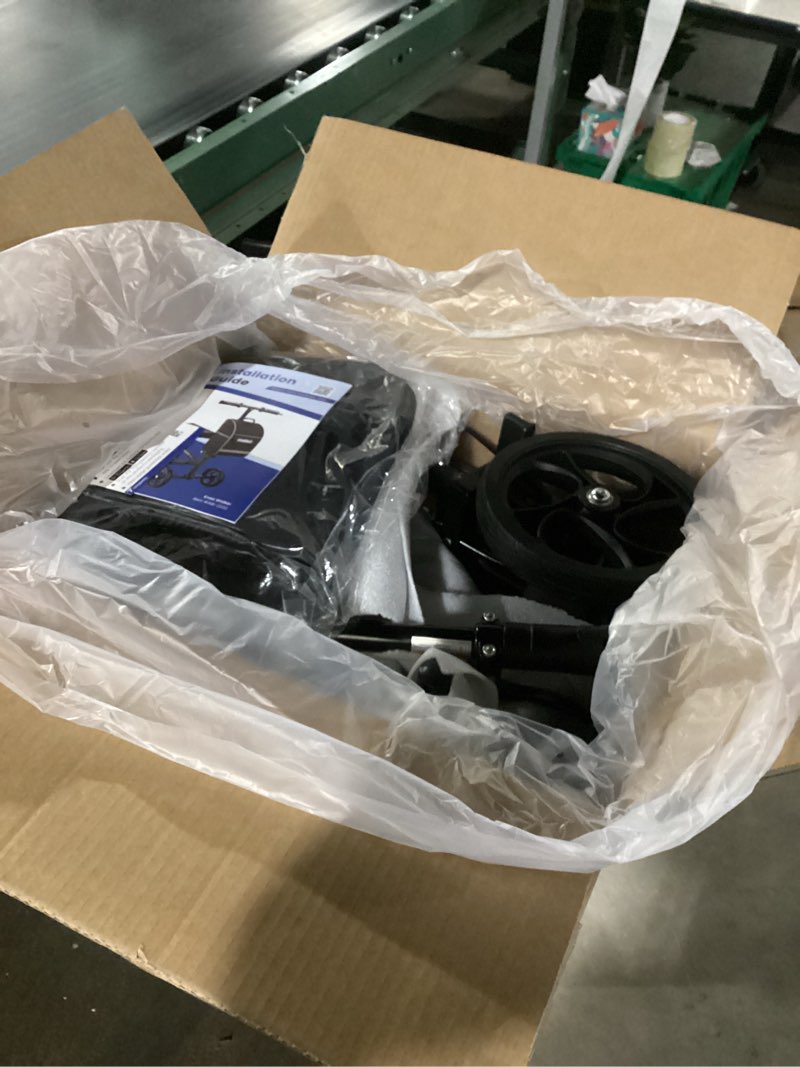 Condition photo showing Good Condition for steerable knee walker deluxe medical scooter for foot injuries compact crutches, with dual rear on-wheel brake and shock absorption under the knee pad, black