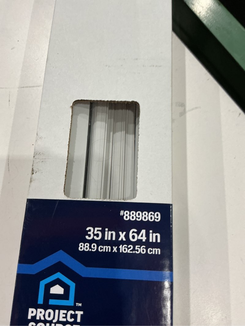 Condition photo showing Good Condition for project source light filtering 1-in slat width 35-in x 64-in cordless white vinyl light filtering mini-blinds