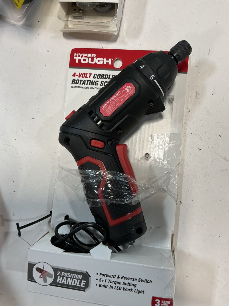 Condition photo showing Good Condition for hyper tough 4-volt max lithium-ion cordless rotating screwdriver with charger