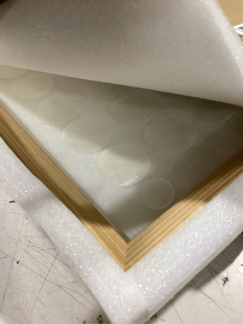 Condition photo showing Good Condition for bergamot large handmade 24"x32" capiz shell wooden framed wall art, coastal wall art décor, minimalist white sea shell wall decor for living room, bedroom, office
