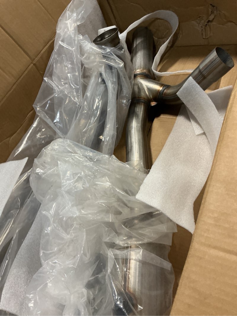 Condition photo showing As Is for sarotin catalytic converter compatible with jeep wrangler 2010 2011 3.8l y pipe high flow (epa compliant) similar