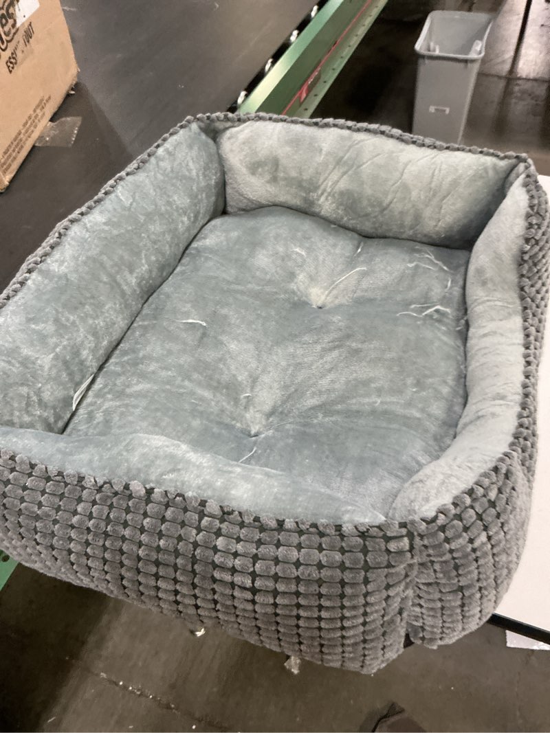 Condition photo showing As Is for MIXJOY Dog Beds for Medium Dogs Washable, Rectangle Pet Bed Medium Size Dog, Orthopedic Sleeping Pet Sofa Bed, Soft Calming Cat Beds for Indoor Cats, Anti-Slip Bottom with Multiple Size (25'', Grey) Grey M(25’’x 21’’x 8’’)