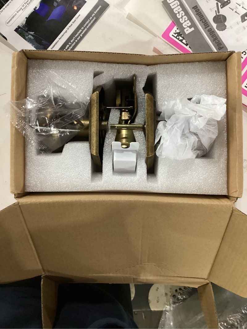Condition photo showing New/Like New for Door Knobs Interior, Classic Decorative Antique Brass Privacy Door Knob Perfect for Bedroom or Bathroom Doors, Durable Stylish Hardware for Indoor Use- 1 Pack Vintage Antique Brass Privacy