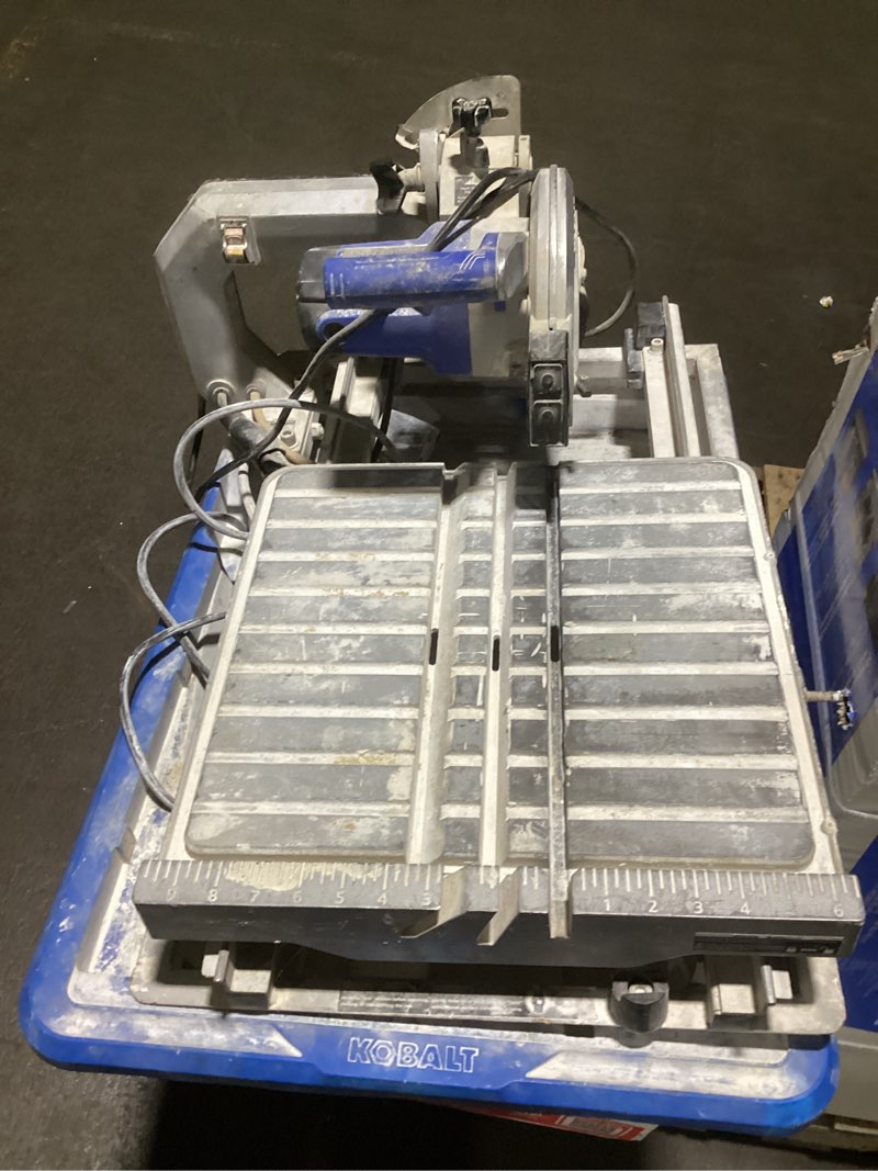 Condition photo showing As Is for  Kobalt 15-Amp 7-in-Blade Wet Tabletop Sliding Table Tile Saw