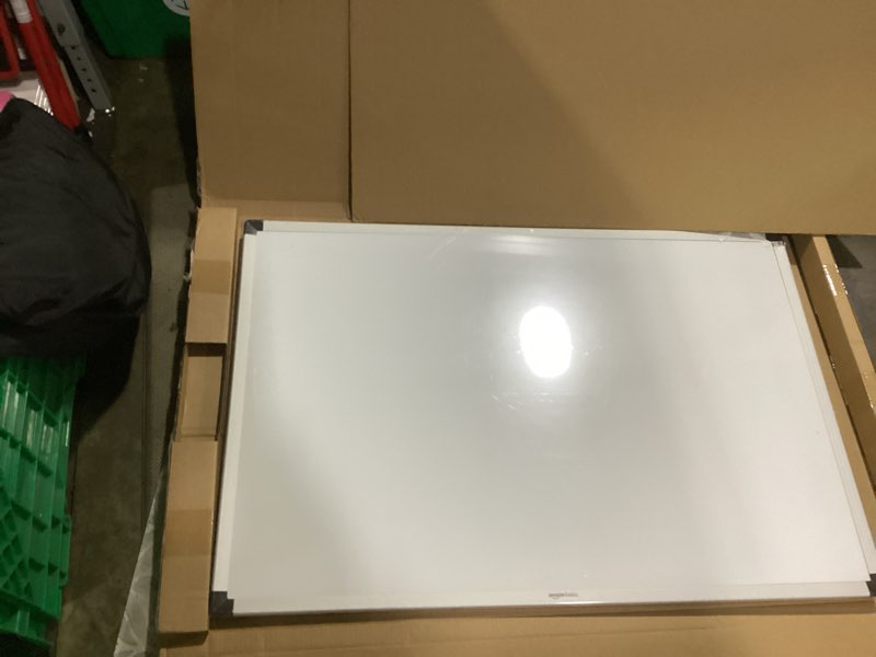 Condition photo showing Good Condition for Amazon Basics Large Magnetic Dry Erase Whiteboard with Pen Tray for School, Classroom, Office & Home , 35.4" x 23.6", Aluminum frame