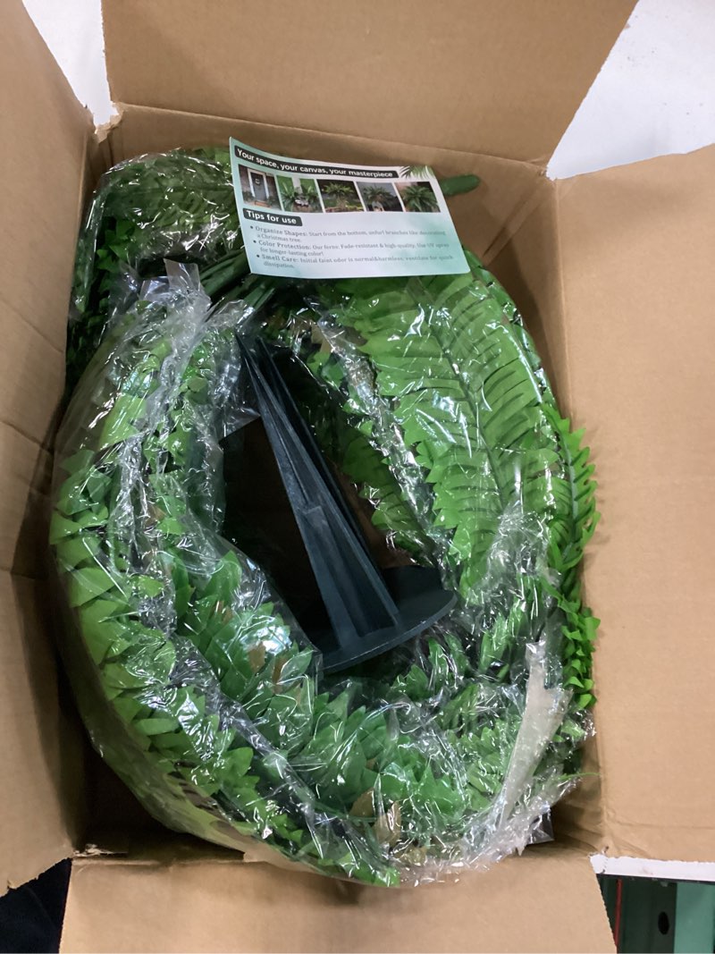 Condition photo showing Good Condition for 2pcs 45in fake ferns- large artificial plants outdoor, uv resistant artificial ferns for outdoors, 60 branches faux boston fern realistic weatherproof fake plants for porch home patio hanging decor 2 pcs