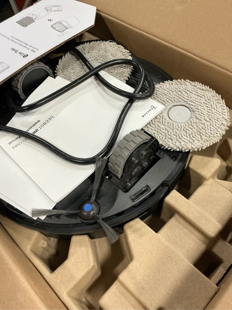 Condition photo showing As Is for ecovacs deebot n30 pro omni robot vacuum and mop, 10000pa suction, truedge adaptive edge mopping, zerotangle 2.0 technology,140? hot water mop washing, hot air-drying, self-emptying, auto-lift mopping