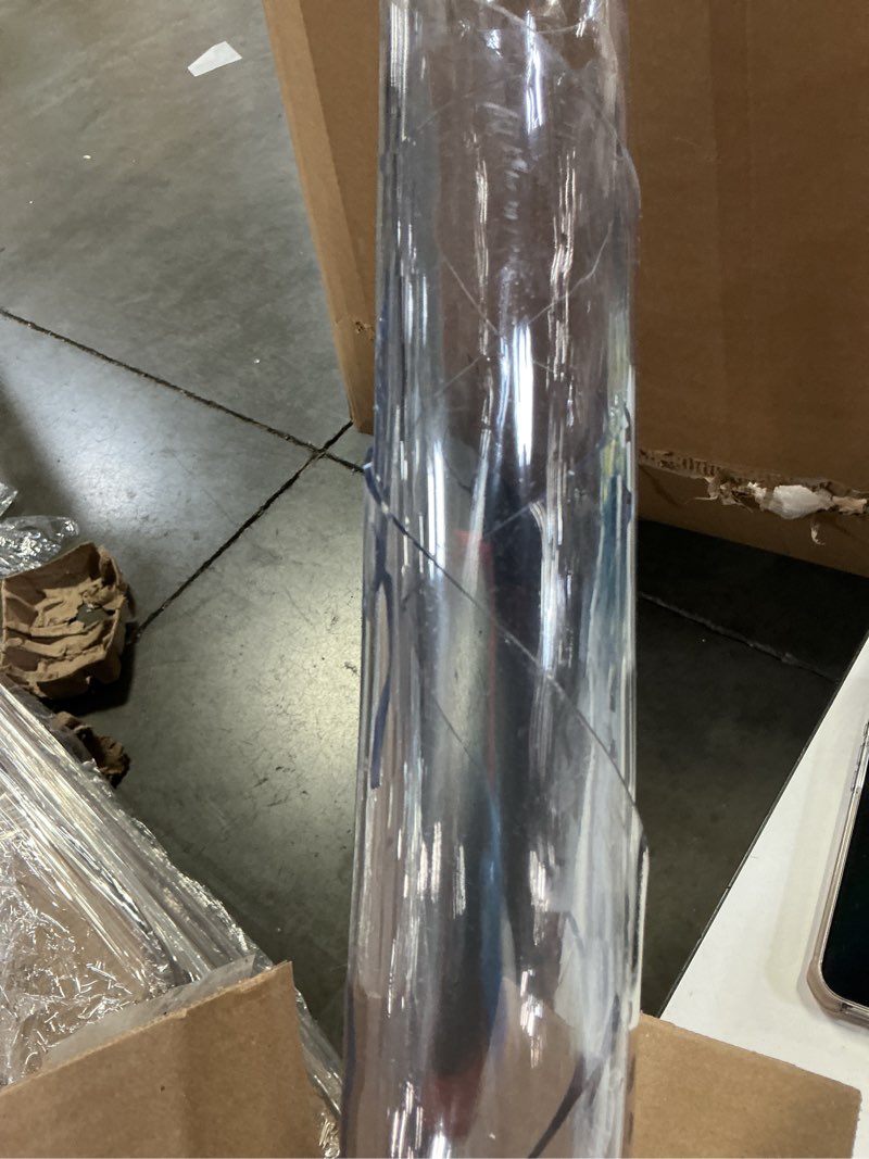 Condition photo showing Good Condition for etechmart clear round table cover protector 54'', 2.0mm thick vinyl waterproof transparent protector, non-slip heat resistant clear plastic cover for coffee table hard floor 2.0mm clear dia. 54 inches (round)