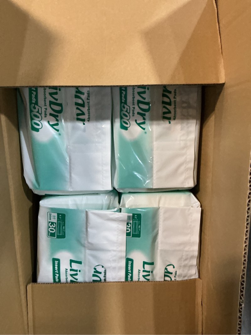 Condition photo showing New/Like New for LivDry Incontinence Pad Insert Long Length, Protection for Men and Women, Extra Absorbency with Odor Control (240 Count)