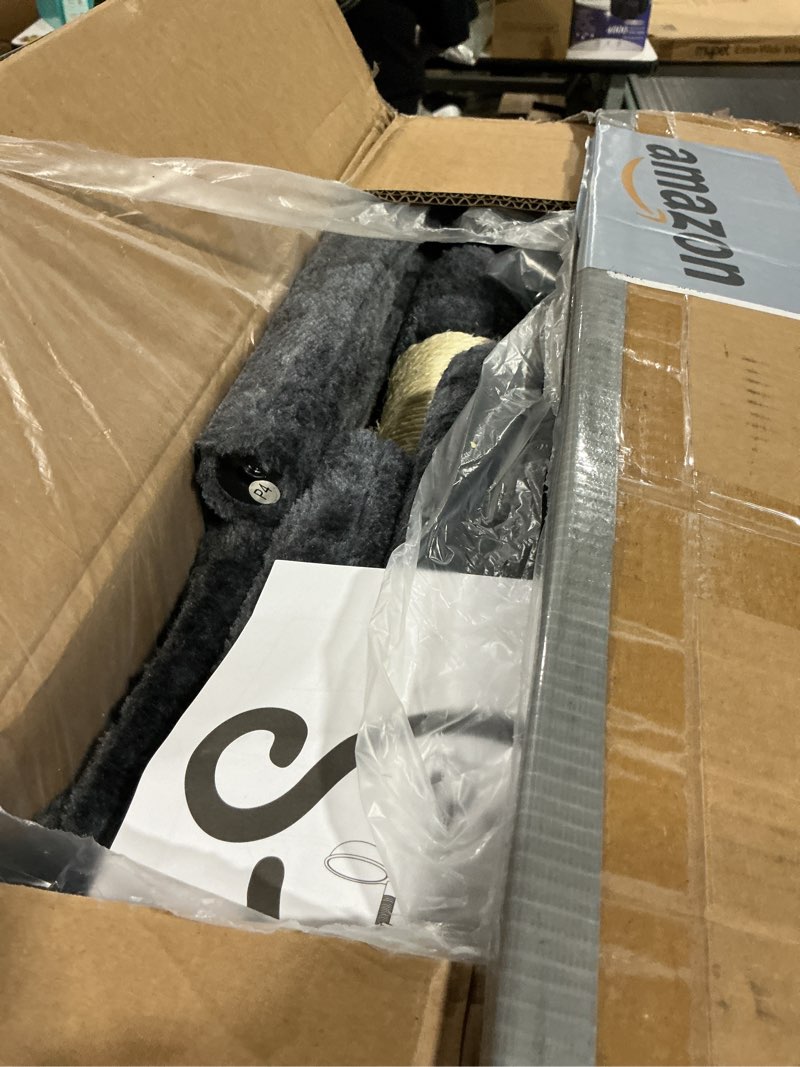 Condition photo showing New/Like New for cat tree for indoor cats large adult, heavy duty cat tree for large cats 20 lbs+, cat condo with big wooden perch, cat tower with 14 scratching posts, hammock, smoky gray gct023g 52 inches dark gray