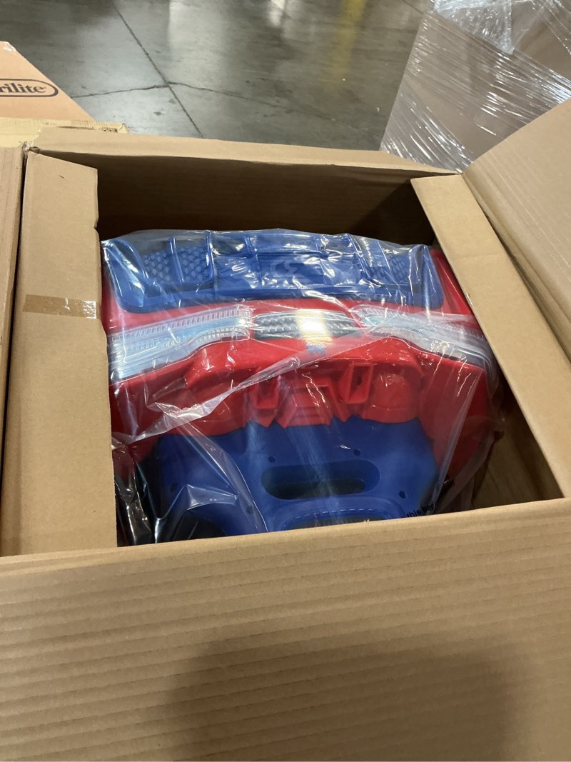 Condition photo showing New/Like New for dynacraft spider-man 6v super car, battery powered ride-on with lights and sounds, 1 count