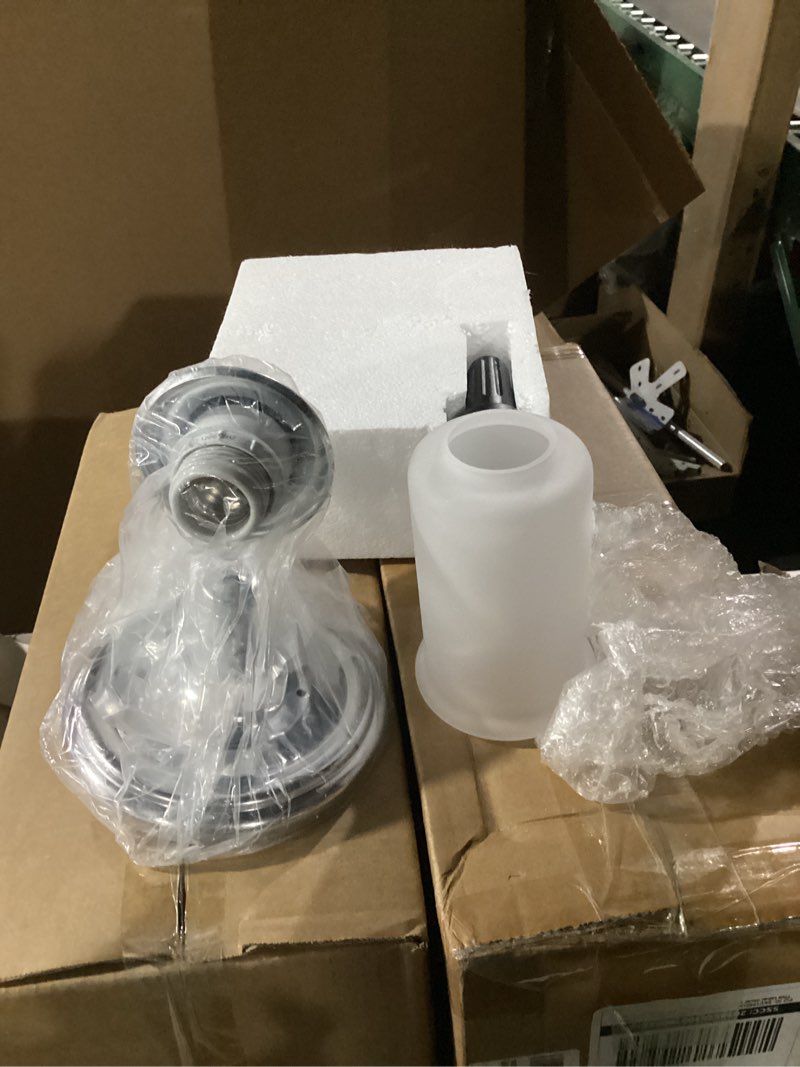 Condition photo showing Good Condition for Moen YB6461CH Belfield 1-Light Dual-Mount Bath Bathroom Vanity Fixture with Frosted Glass, Chrome 1-Globe Chrome