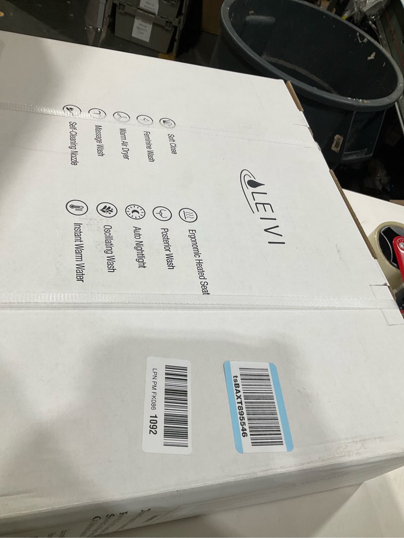 Condition photo showing Good Condition for LEIVI Electric Bidet Toilet Seat with Wireless Remote and Side Panel, Multiple Spray Modes, Adjustable Heated Seat, Warm Water and Air Dryer, Auto LED Nightlight, Elongated White Oval