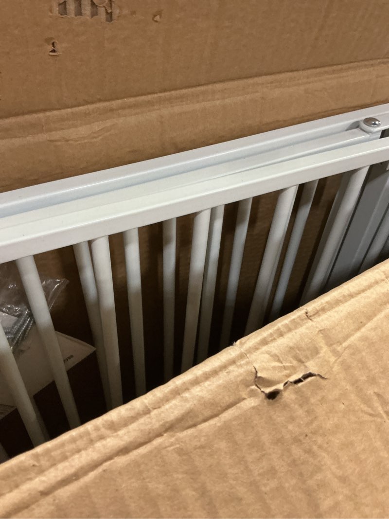 Condition photo showing Good Condition for regalo safety 28"-76” super wide configurable baby gate for doorways & open spaces, 3-panel wall mounted safety gate with door for babies, toddlers & pets, includes wall mount hardware 28-76"w x 30"h white
