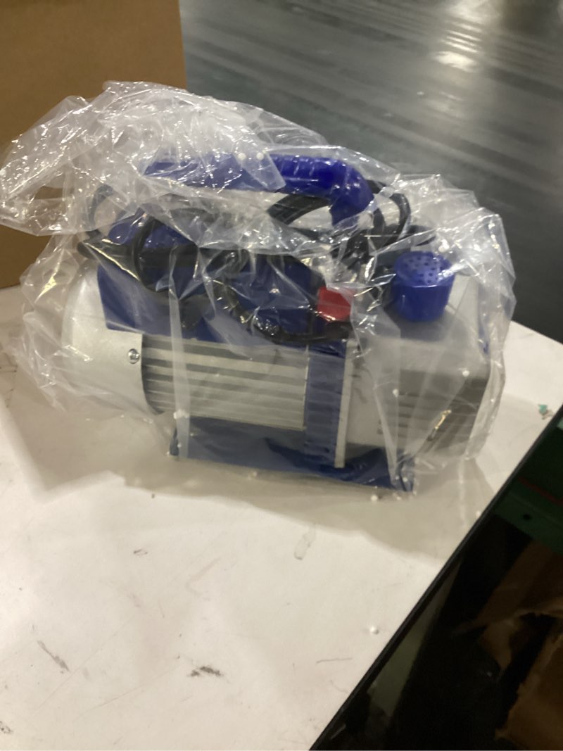 Condition photo showing Good Condition for vivohome ac vacuum pump and manifold gauge set, 3.5 cfm 1/4 hp single stage car ac vacuum pump kit with 5ft hoses for r134a r12 r22 r502, ac service kit for hvac mini split air conditioner
