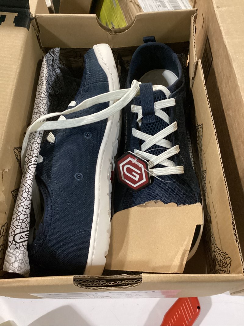 Condition photo showing New/Like New for astral women's loyak shoes - barefoot, quick-drying, minimalist sneaker for casual wear, water sports, travel, & hiking 7 navy white