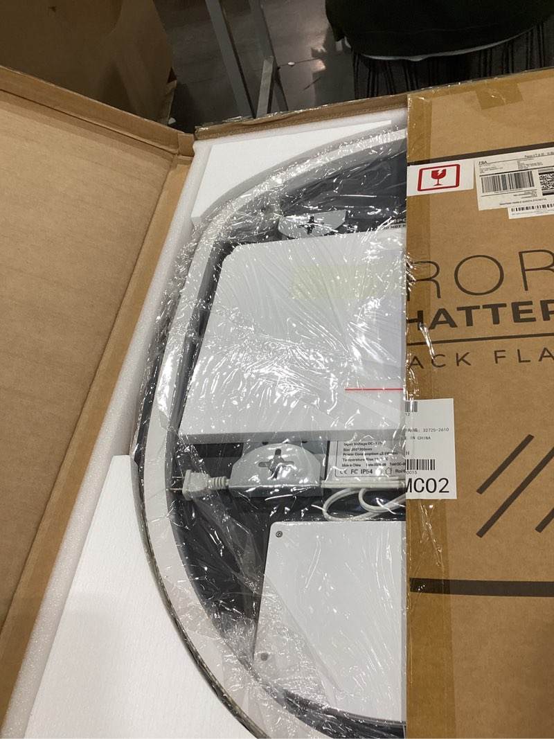 Condition photo showing New/Like New for wallbeyond led bathroom mirror with lights, 23 x 32 inch led bathroom vanity mirror for wall, anti fog mirror for bathroom, 3 colors and dimmable light, horizontal/vertical 32"l x 23"w