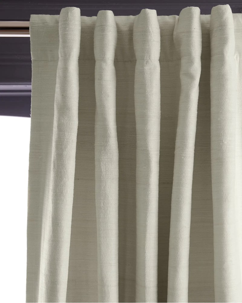 raw silk room darkening curtain - single panel ivori size: 48x84 quinse