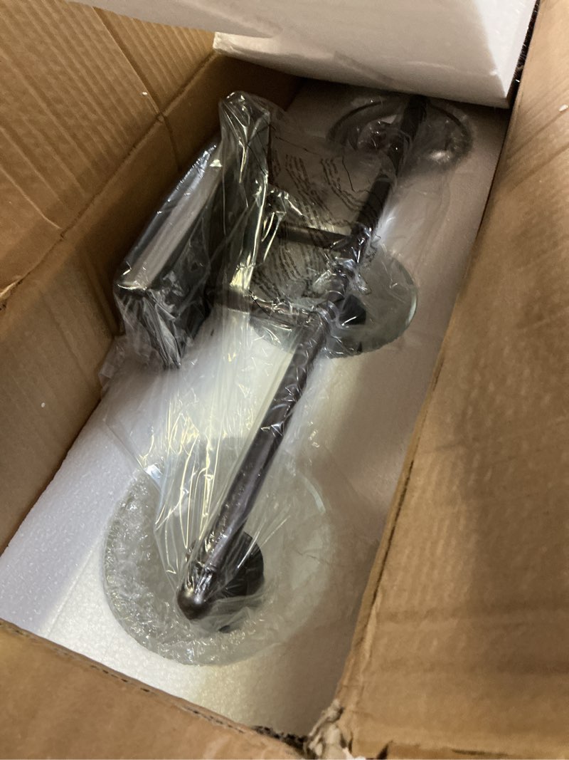 Condition photo showing Good Condition for zeyu 3-Light Farmhouse Vanity Light Over Mirror, 21-inch Bathroom Light Fixtures with Hammered Glass Lampshade, Oil Rubbed Bronze Finish, ZJF63B-3W ORB Oil-Rubbed Bronze 3-Light