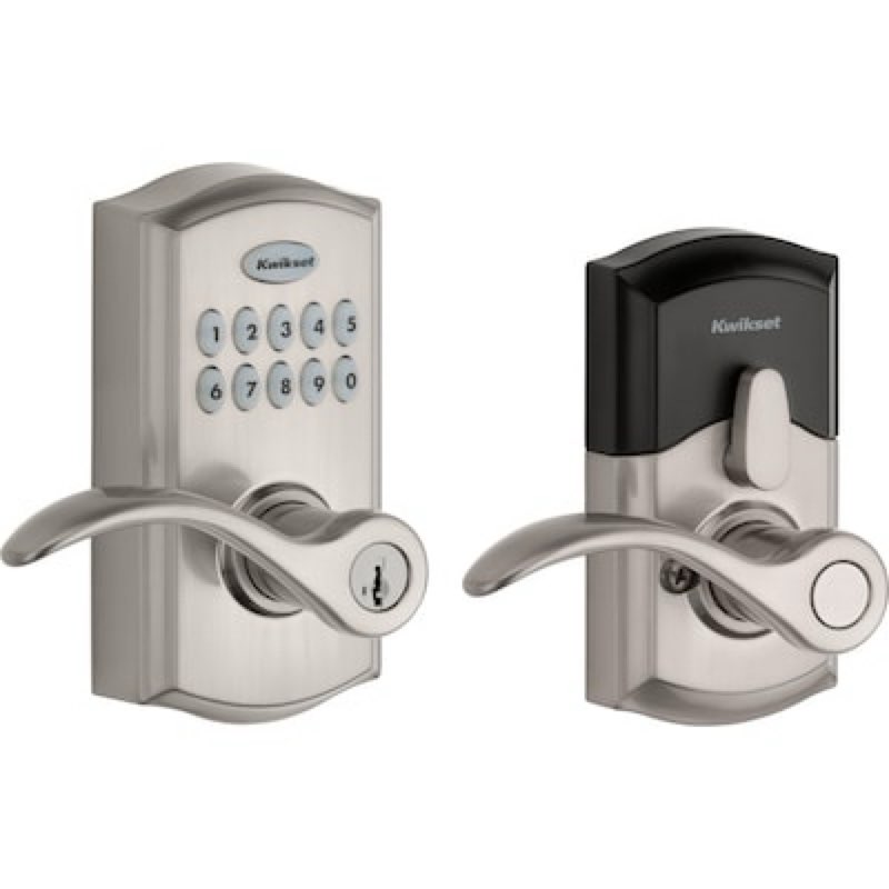 kwikset smartcode 955 satin nickel keypad electronic handle lock ft. smartkey security