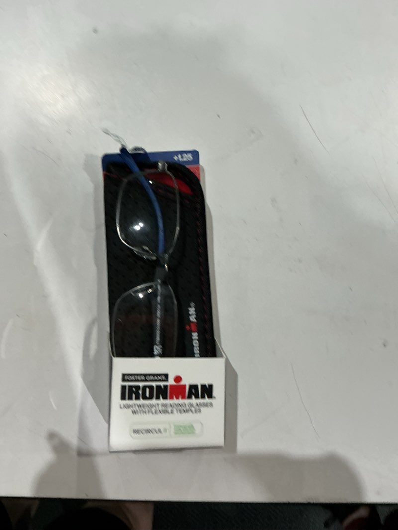 Condition photo showing Good Condition for ironman rectangle gun/blue reading glasses 3.00